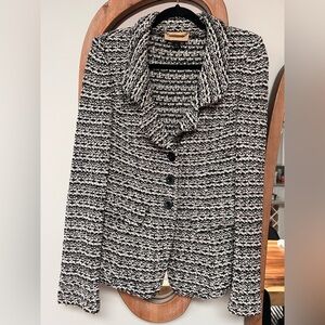 St. John Black and White Textured Blazer